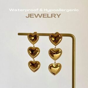 Beautiful Pair of High Quality Gold Plated French Hoop Earrings